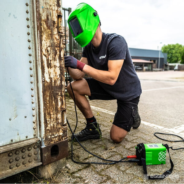 Eggenberg MMA100 Mini Wechselrichter + Eggenberg Schweißhelm + Elektroden