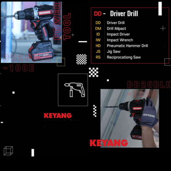 Keyang DM20BLH100E Akku-Schlagbohrschrauber - 18V 5.0Ah