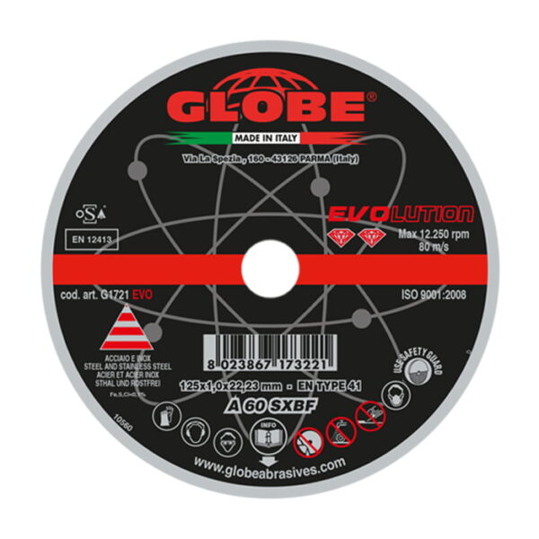 Globe G1721-Evo Trennscheibe flach 125×1,0×22,2mm A60SX EVO Edelstahl 25 Stück Globe G1721-Evo Trennscheibe flach 125×1,0×22,2mm A60SX EVO Edelstahl 25 Stück