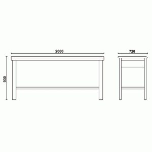Beta C56B Arbeitstisch mit Holzarbeitsplatte – Bild 2