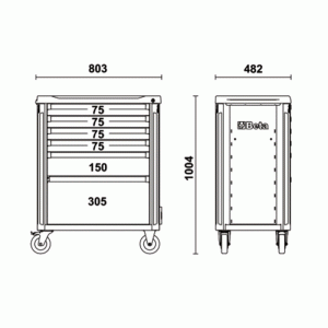 Beta C37/6 Werkzeugwagen mit 6 Schubladen - Verschiedene Farben leer – Bild 5