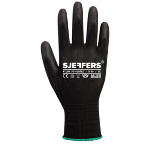 Sjeffers Nylon PU-beschichtete Arbeitshandschuhe Schwarz
