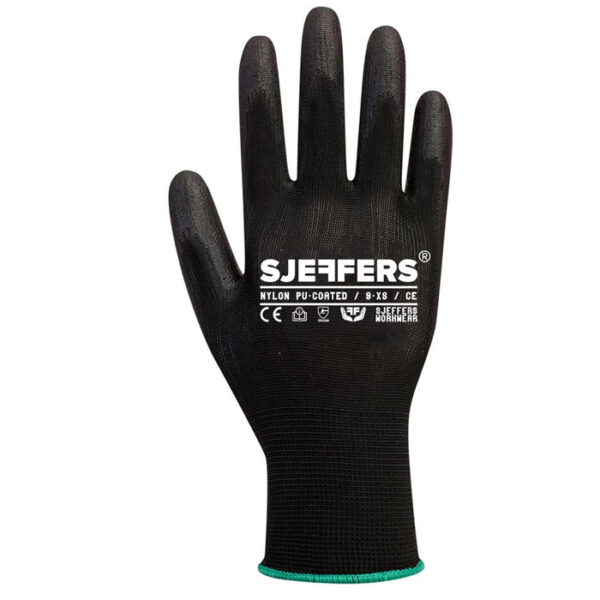 Sjeffers Nylon PU-beschichtete Arbeitshandschuhe Schwarz