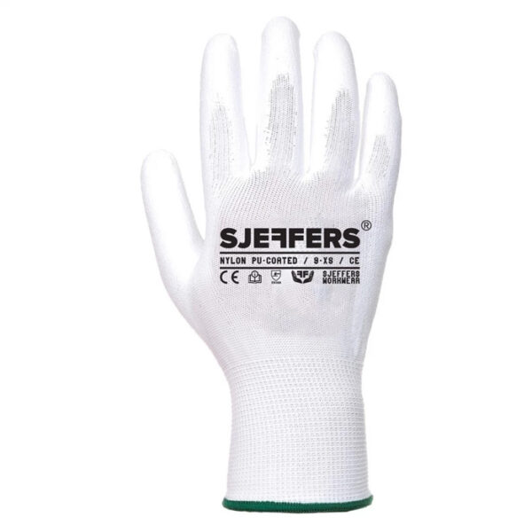 Sjeffers Nylon PU-beschichtete Arbeitshandschuhe Weiß