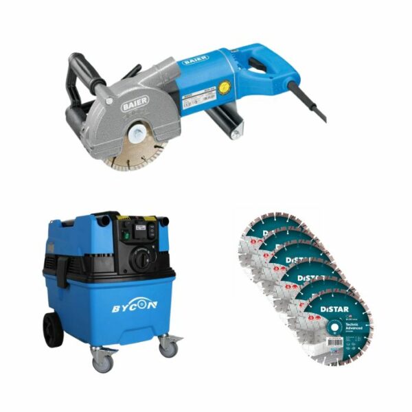 BYCON AVC38-HEPA Baustaubsauger 1350W Aktionsset mit Baier BDN466/6 Mauernutfräse und DiStar Diamantscheiben BYCON AVC38-HEPA Baustaubsauger 1350W Aktionsset mit Baier BDN466/6 Mauernutfräse und DiStar Diamantscheiben