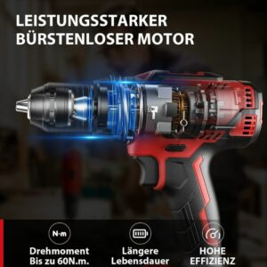 DCK Tools KDJZ05-13 Akku-Bohrschrauber 20V 13mm 60Nm - 1x4.0Ah – Bild 6