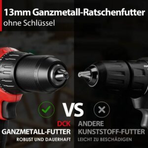 DCK Tools KDJZ05-13 Akku-Bohrschrauber 20V 13mm 60Nm - 1x4.0Ah – Bild 7