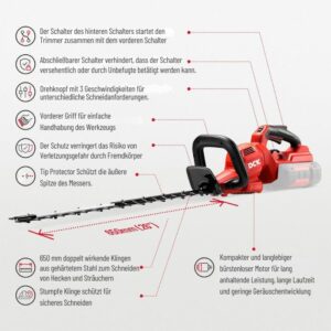 DCK Tools 58V Finish-Set – Akku-Laubbläser + Heckenschere mit zusätzlichem 5.0Ah Akku – Bild 9
