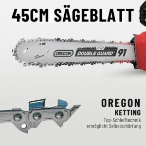 DCK Tools KDCS58181FDK Akku Kettensäge 58V 45cm mit 1 x 5.0Ah Akku – Bild 5