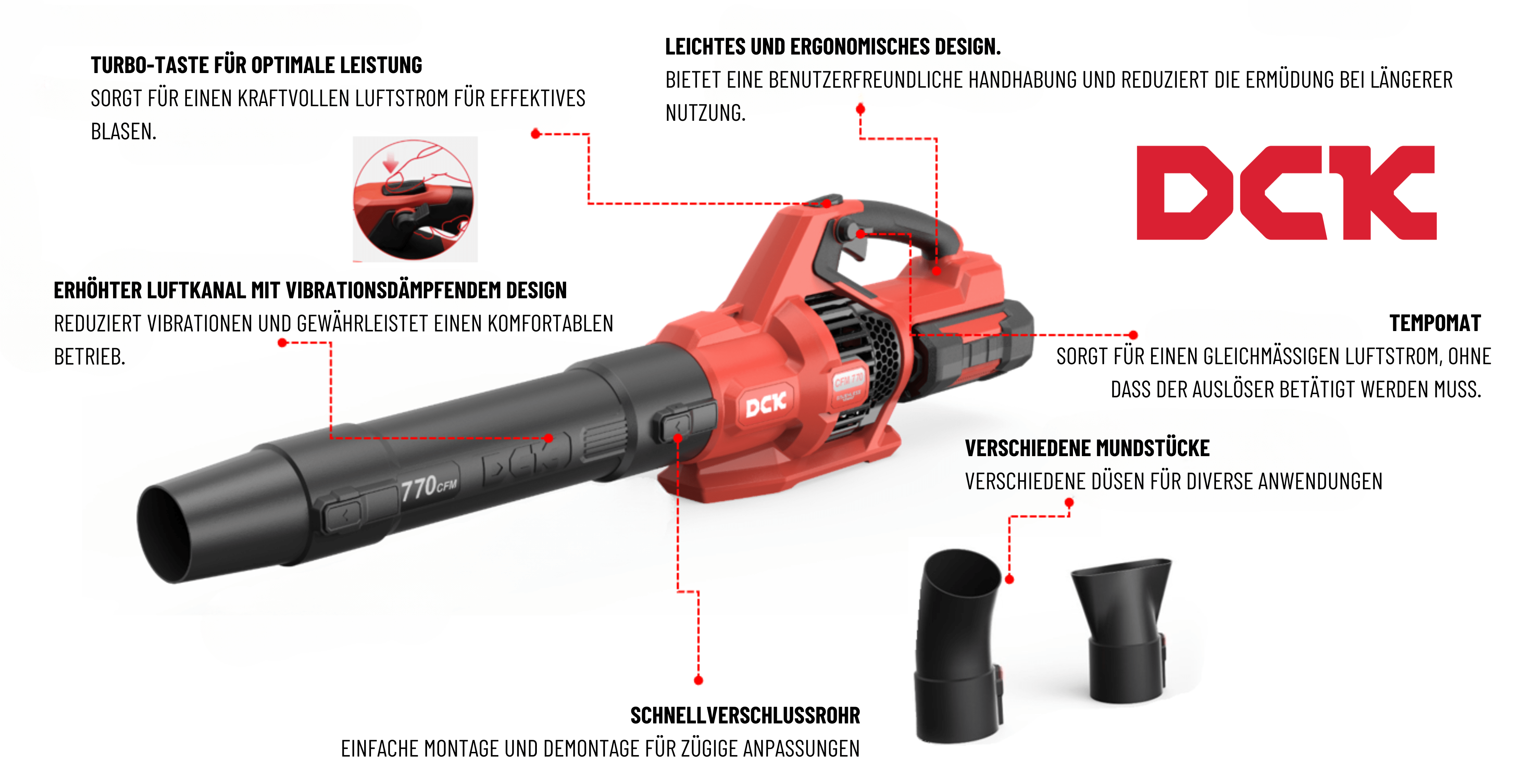 DCK 58V Akku-Laubbläser usp's