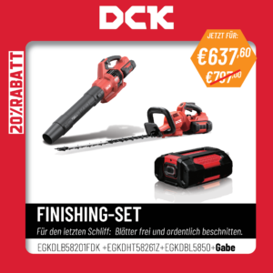 DCK Tools 58V Finish-Set – Akku-Laubbläser + Heckenschere mit 5.0Ah Akku