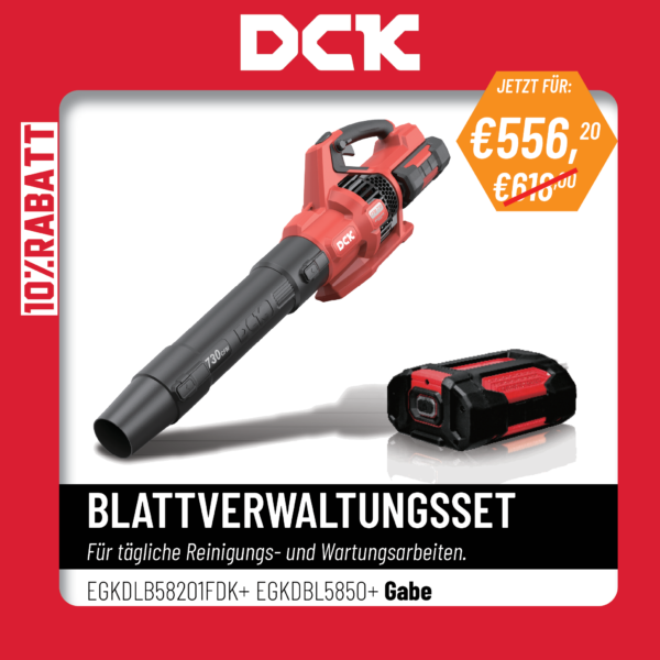 DCK Tools 58V Laubpflege-Set Akku-Laubbläser