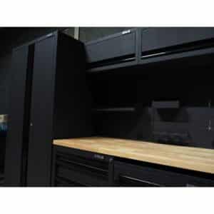 Pillar Werkstatteinrichtung Modular – Hartholz-Arbeitsplatte – Tiefe 61,5 cm – Midnight Black Design – Bild 6