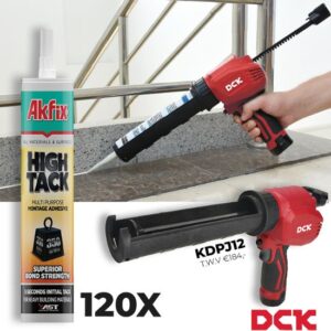 AKFIX AKTIONSSET Hightack schwarz 120x + 1x DCK Akku-Kartuschenpistole 12V โ Komplettes Klebeset fรผr Profis